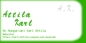 attila karl business card